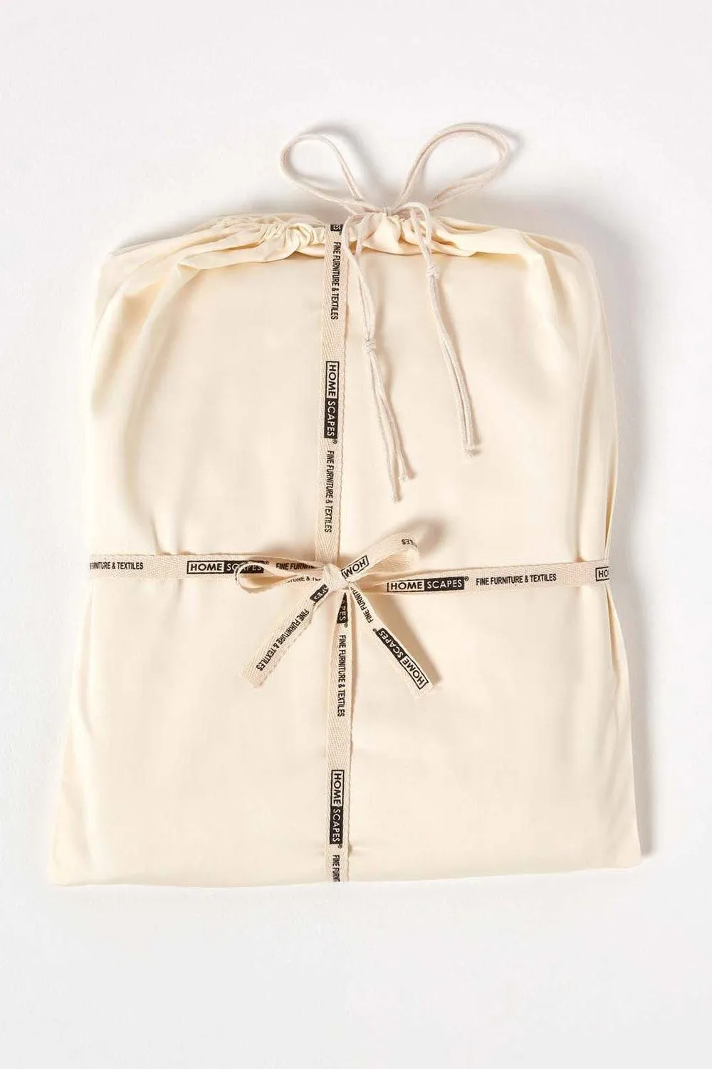 Homescapes Sateen Cotton Duvet Cover Set 400 TC in Cream 5