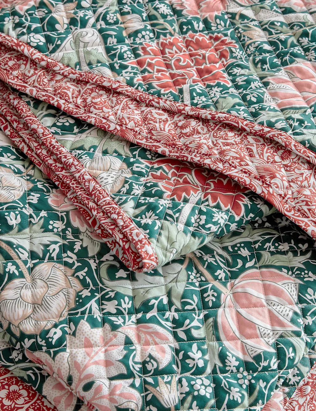 V&A Pure Cotton Chinese Magpie Bedding Set Green Mix