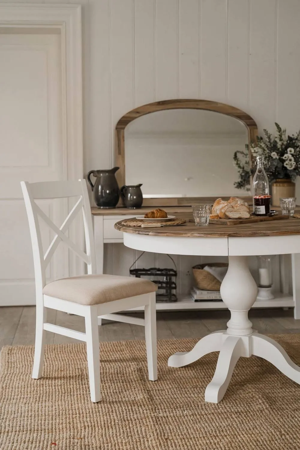 Statement Furniture Florence Crossback Upholstered Seat Dining Chair in White 3