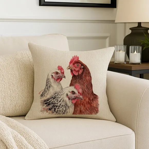 Christine Varley Hens Square Cushion