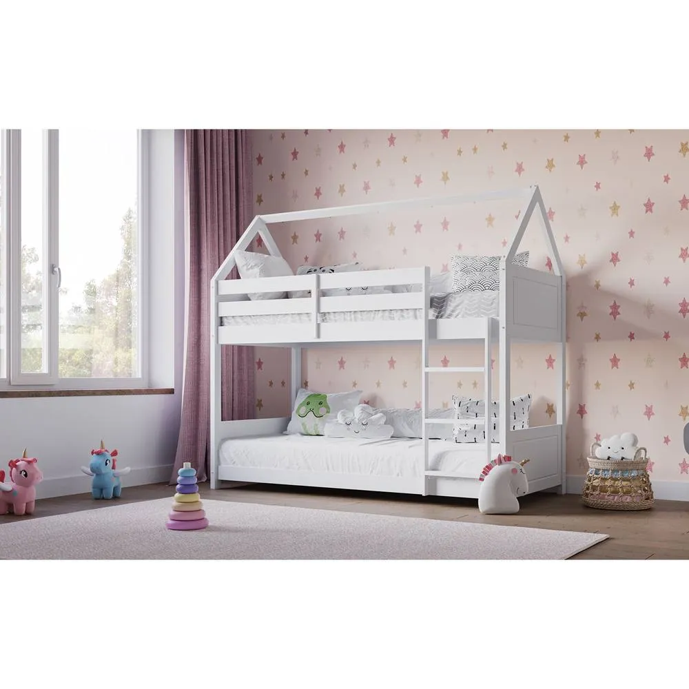 Flair Plation Low Play House Bunk Bed White