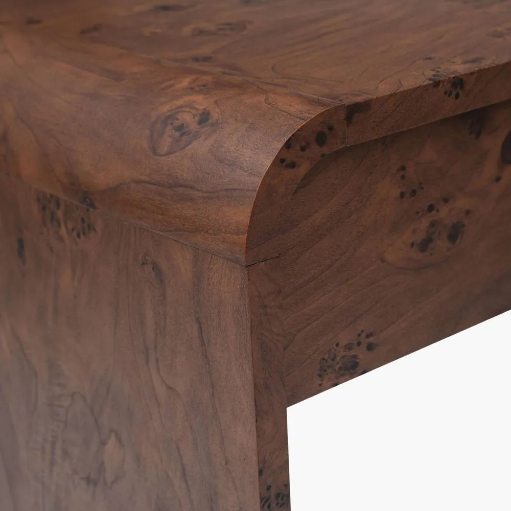 FurnitureboxUK Delphine Walnut Burl Wood Effect 2 Drawer Desk 3