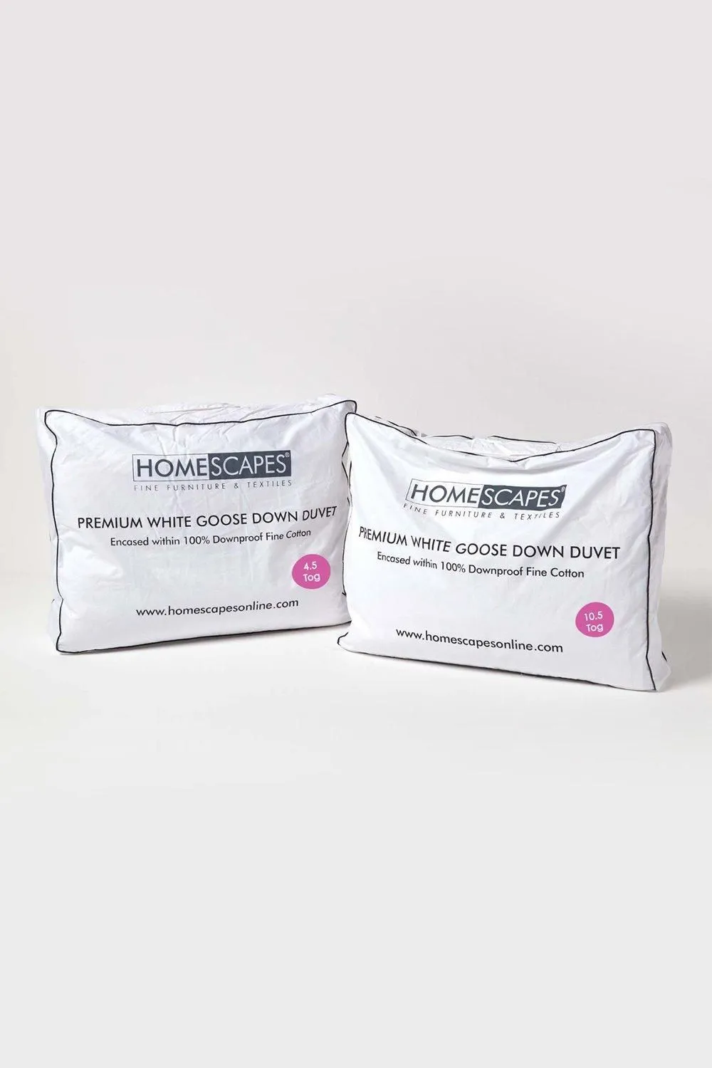 Homescapes Premium White Goose Down 15 Tog All Seasons Duvet
