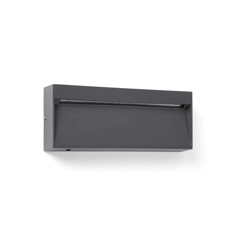 Netlighting Dune Rectangle LED Outdoor Flush Wall Lamp Grey IP65 CCT 2200 4000K in Dark Grey