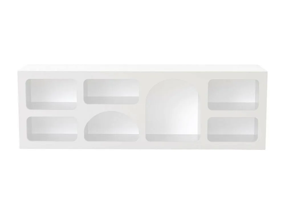 Vente-unique TV Stand With 7 Shelves - White - LUELA 4