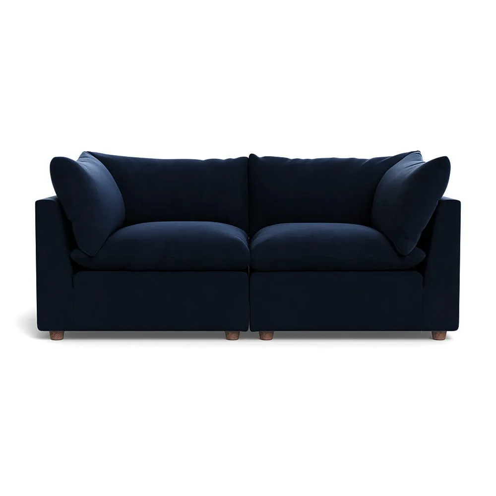 Heal's Astrid 3 Seater Sofa Smart Velvet Dusk Walnut Stained Beech Feet 1