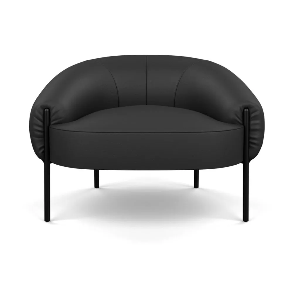 Heal's Isola Armchair Leather Hide Graphite 7181 Black Feet