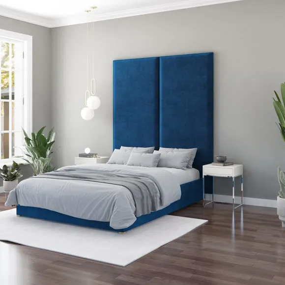 Hanging Wall Panel Dual Mount Plush Velvet Headboard 3