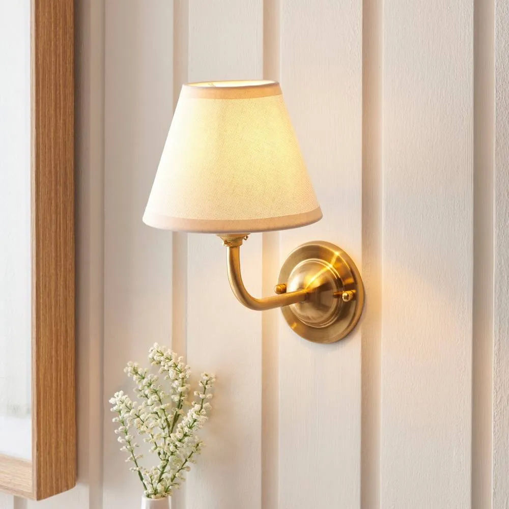 Netlighting Dome Arc Wall Light Fabric Ivy Shade 16cm B22 in White 2