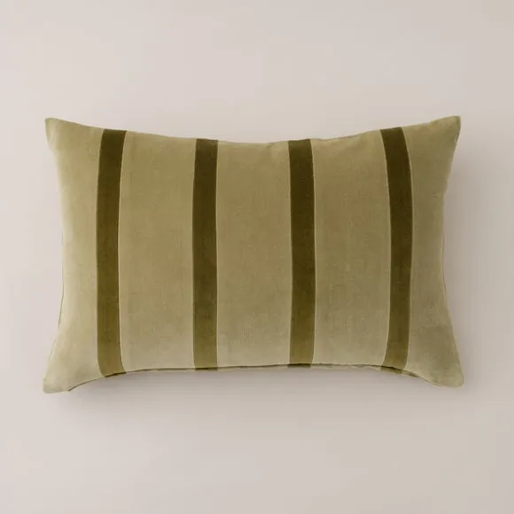 Clara Pencil Stripe Velvet Rectangle Cushion 3