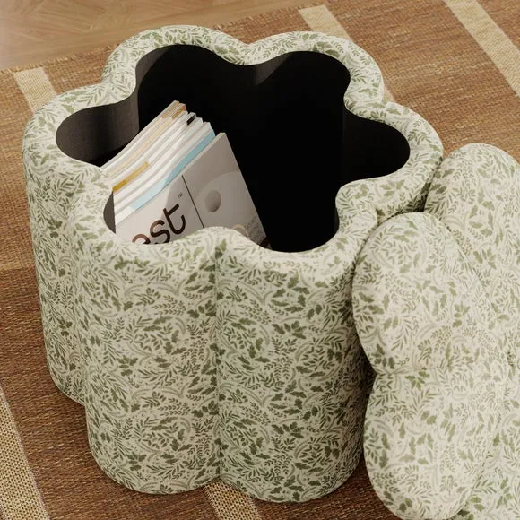 Flower Woodland Leaf Storage Footstool 5