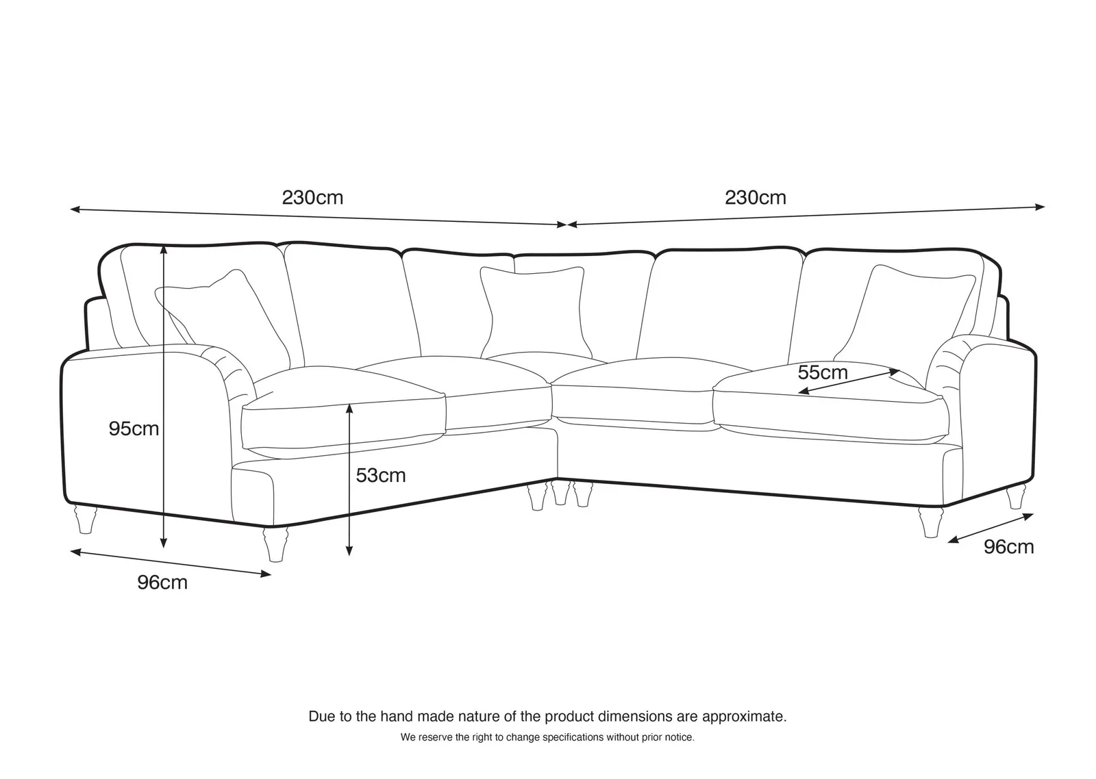 The Great Sofa Company Orla 2 Corner 2 Manhattan Ice (no cutout) in Emerald 4