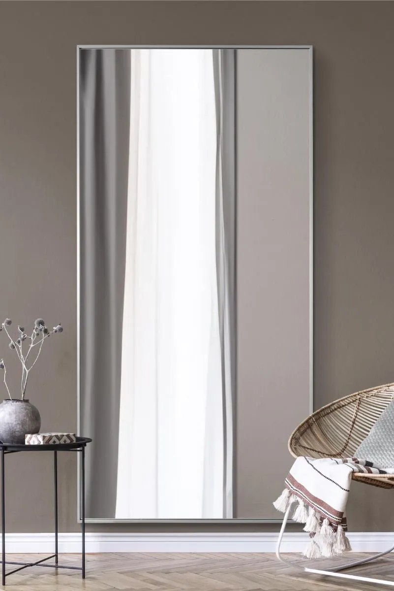 MirrorOutlet Silver Aluminium Edged Wall Mirror 79" X 39" (200CM X 100CM)