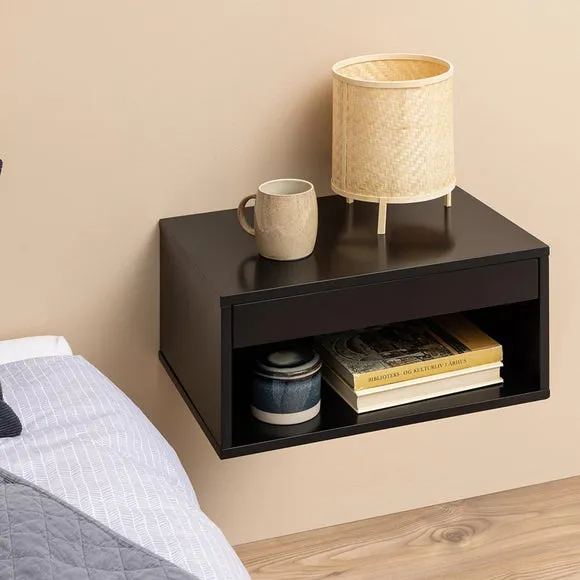 Furniture To Go Cholet 1 Drawer Square Wall Mounted Bedside Table 1