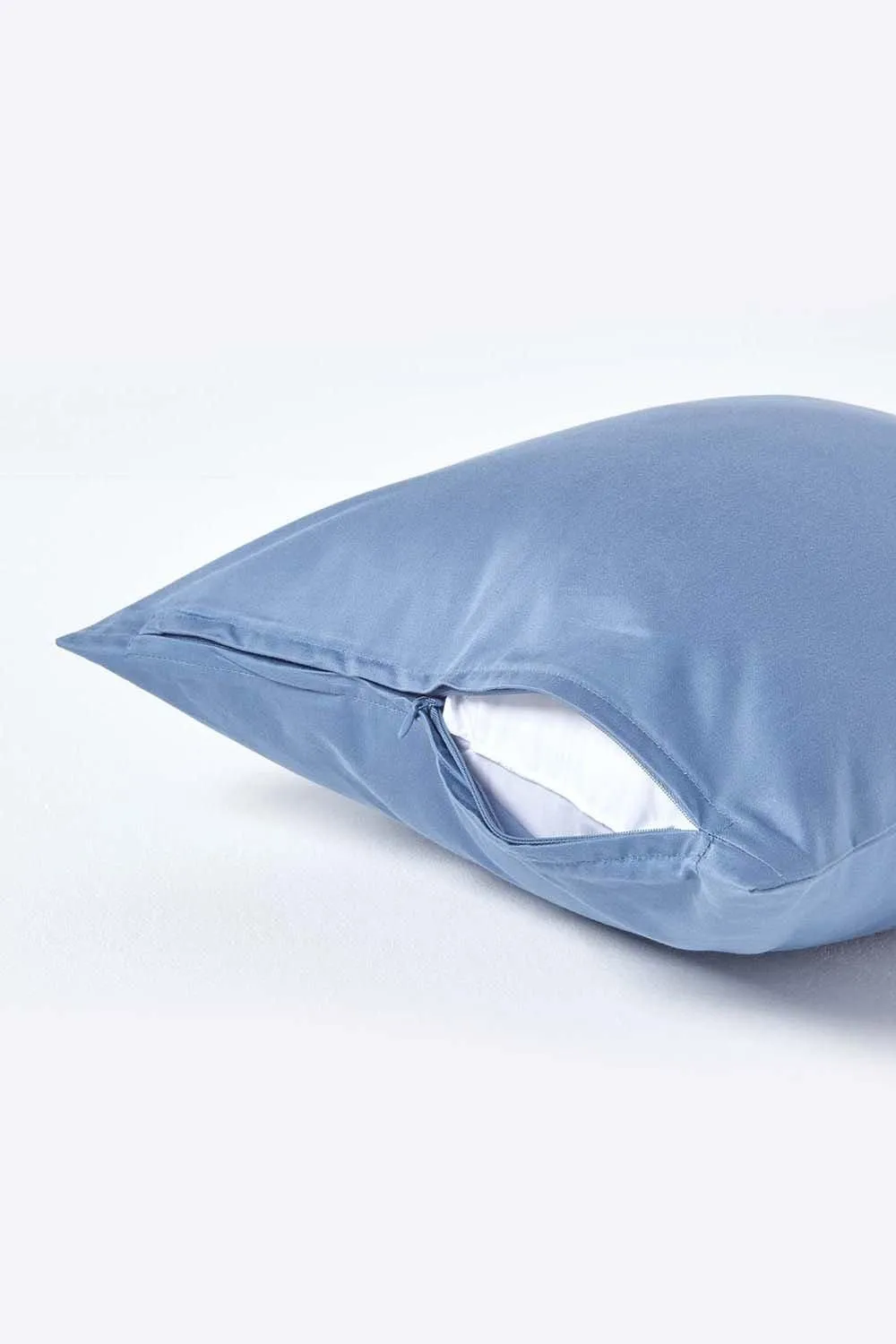 Homescapes Continental Egyptian Cotton Pillowcase 1000 TC, 40 x 40 cm in Blue 3