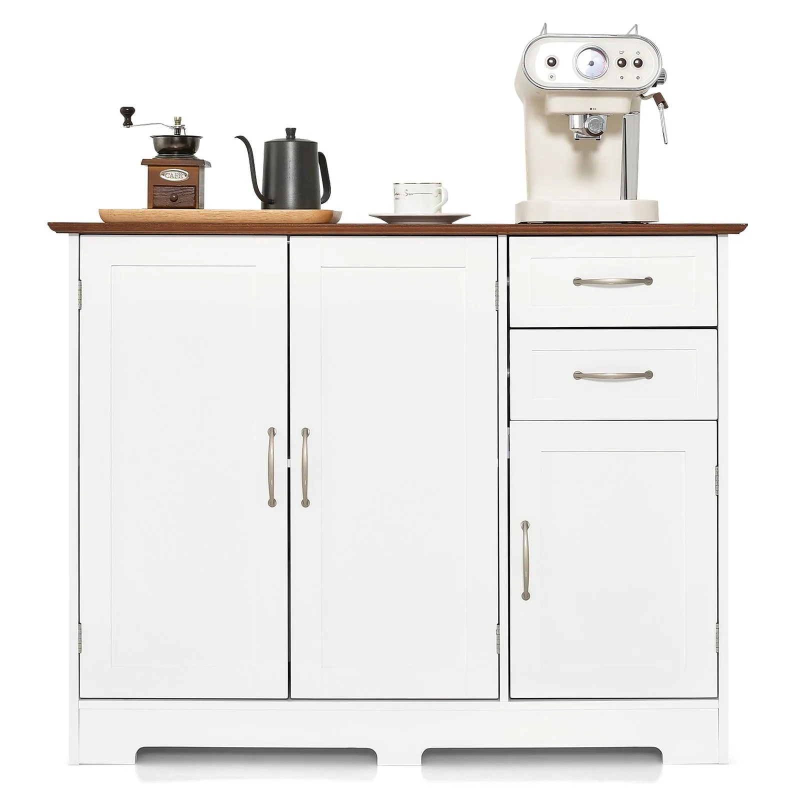Costway Buffet Cabinet Kitchen Modern Storage Cabinet with Adjustable Shelf