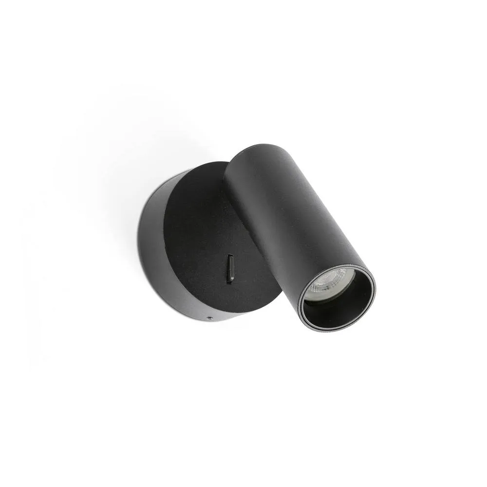 Netlighting Stan Slim Reading Wall Light Black GU10 with Switch
