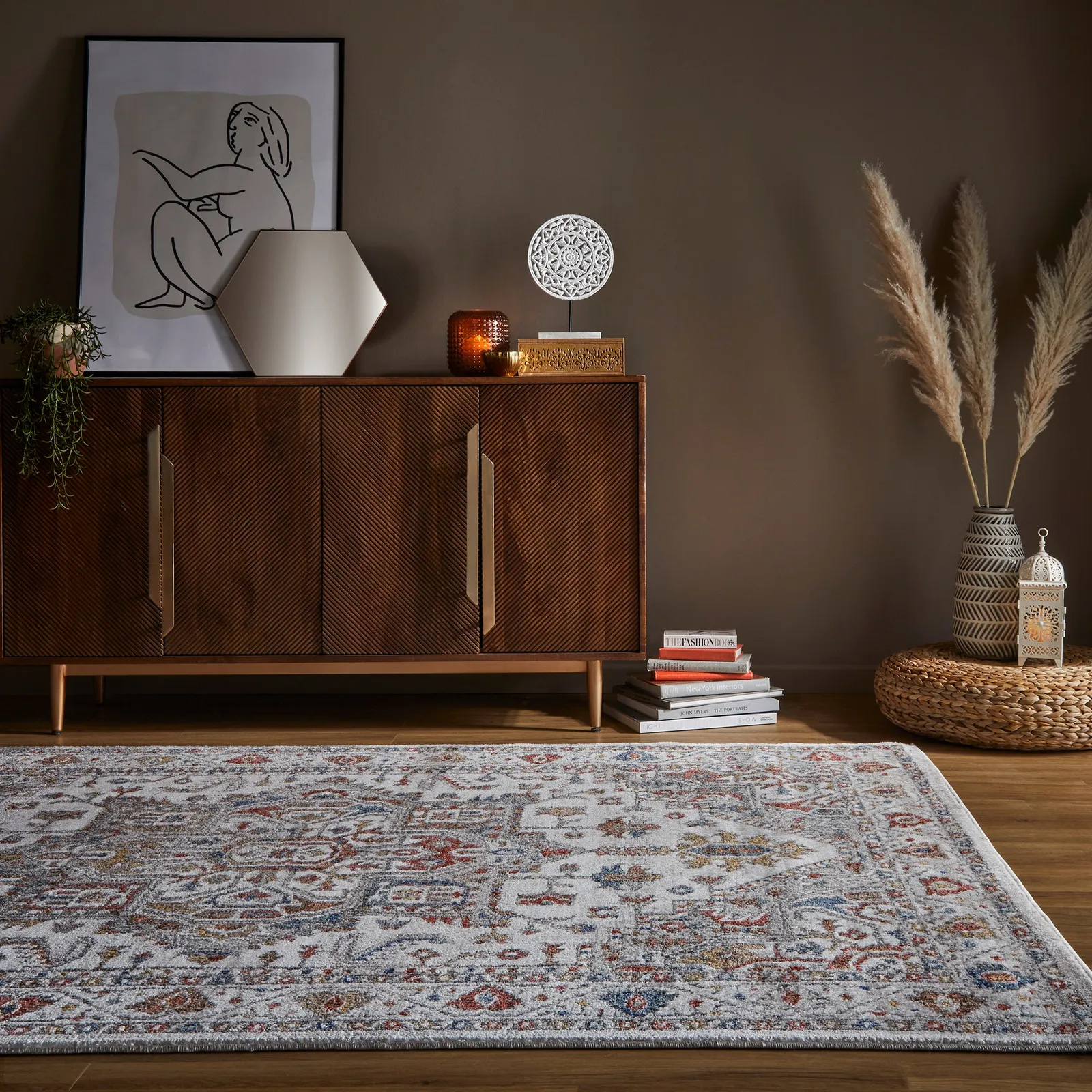 Khalid Traditional Rug MultiColoured