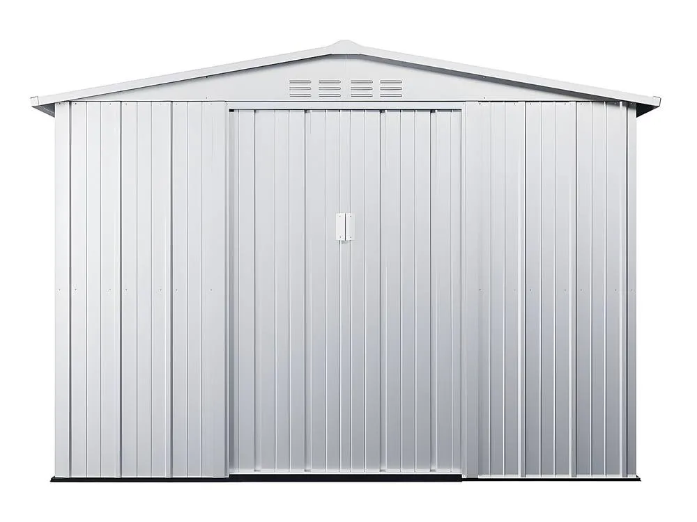 Vente-unique Galvanised Steel Garden Shed - Grey - 4.91 M² - LINUS in Light Grey 5