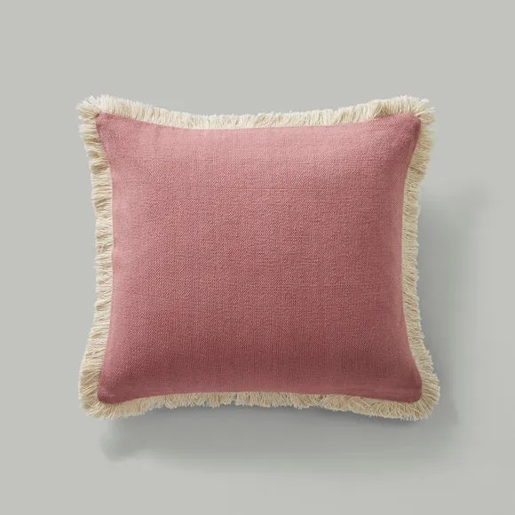 Canvas Fringed Cotton Square Cushion 2