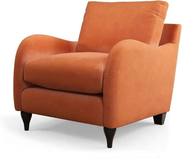 Sofia Armchair, Plush Coral Velvet