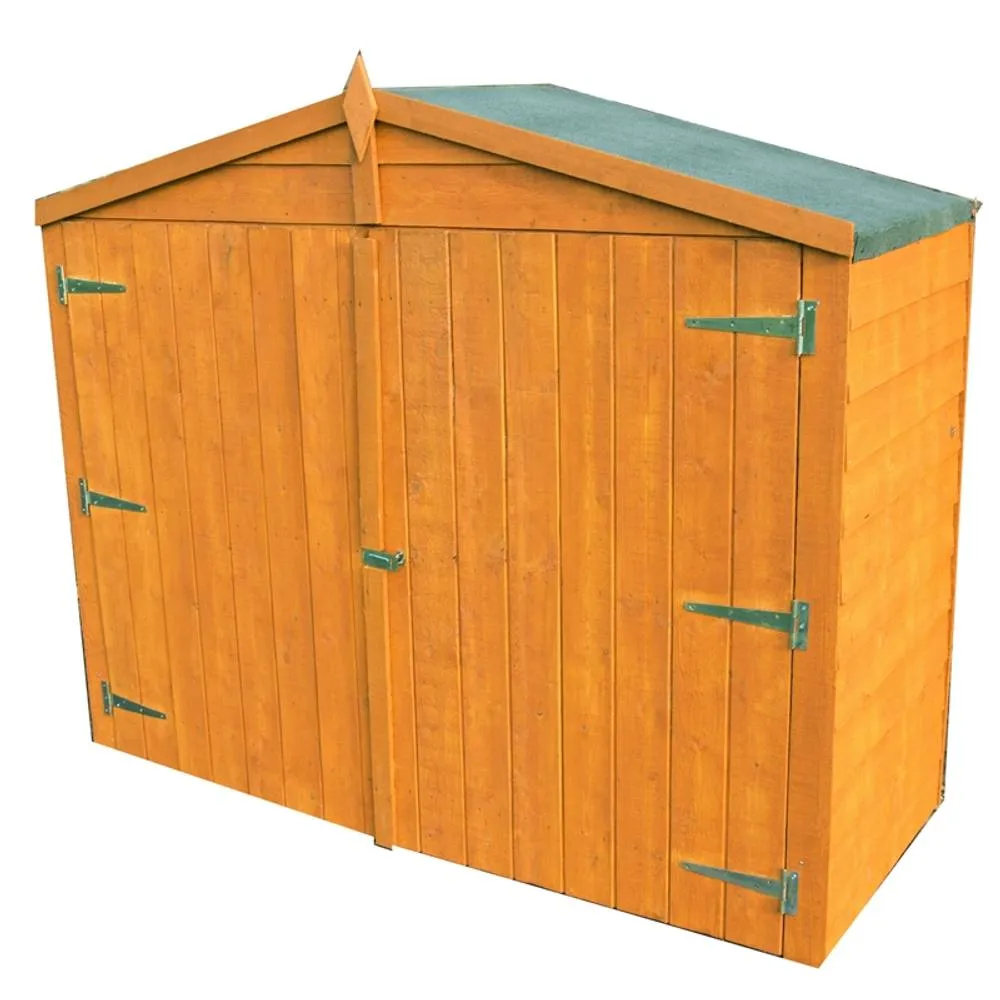 Shires 7 x 3 Feet Bike Store Garden Shed - Dip Treated in Brown
