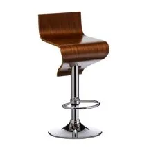 Diablo Wooden Bar Stool In Walnut With Gaslift Action