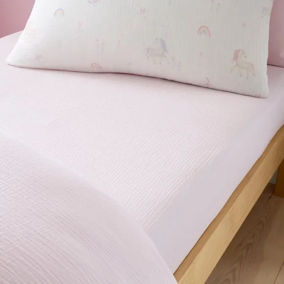 Set of 2 Unicorn Cotton Muslin Fitted Sheets 2