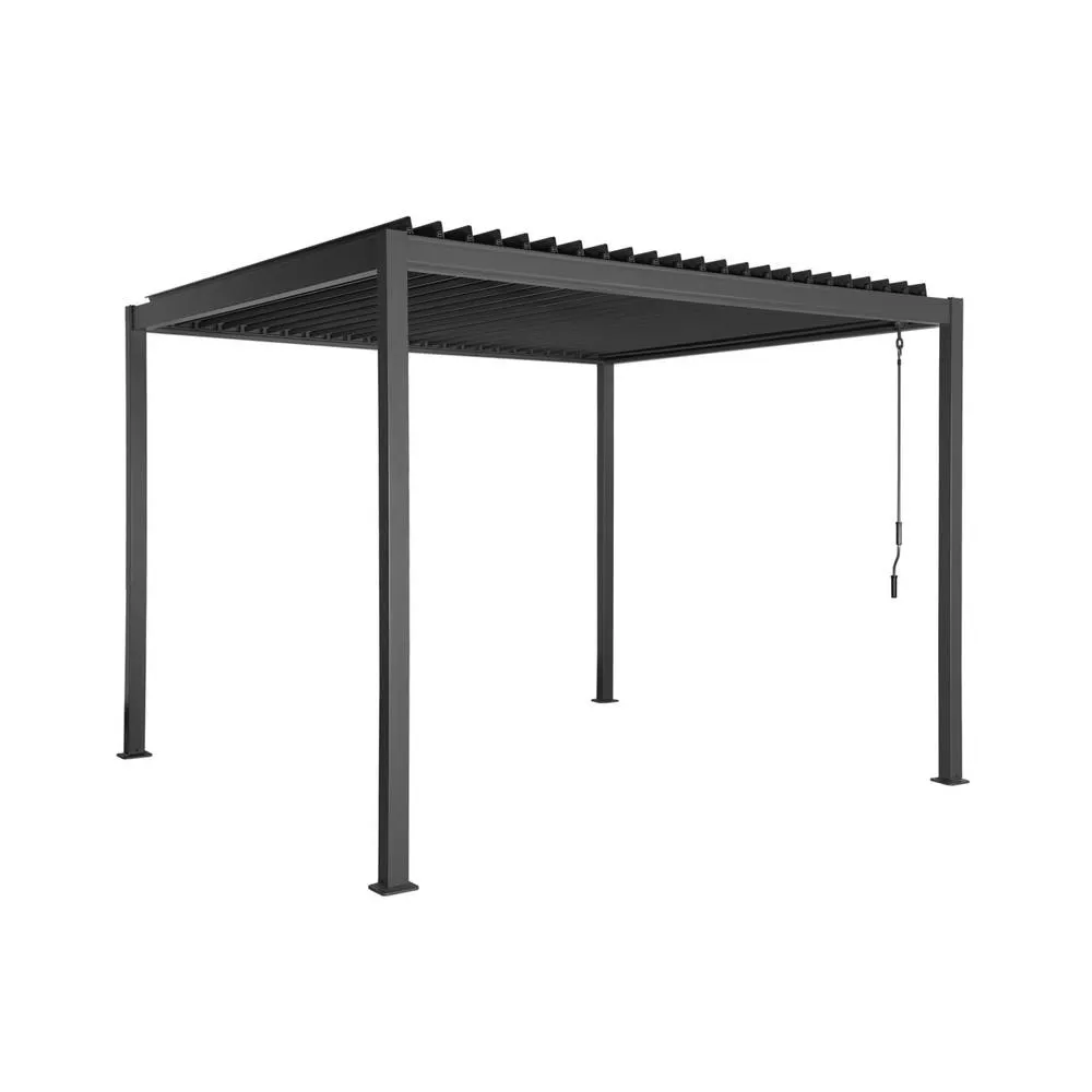 sweeek Louvered pergola aluminum & steel 3x3m in Dark Grey 2