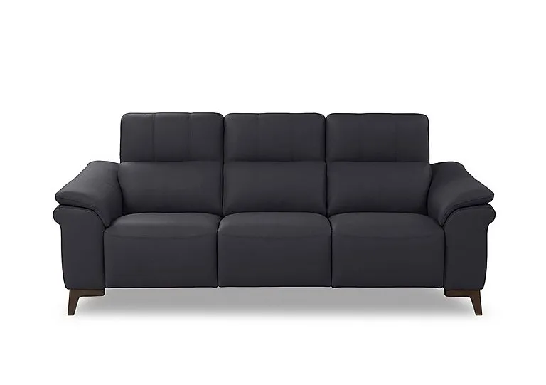 Marconi 3 Seater 3 Cushion Leather Sofa - Torello Blu