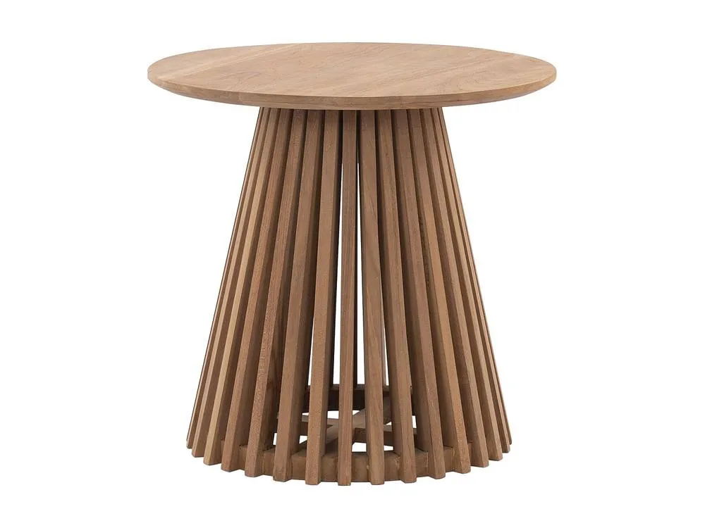 Vente-unique Teak Garden Side Table D.50 Cm - Light Natural - TRIANI By MYLIA in Light Oak