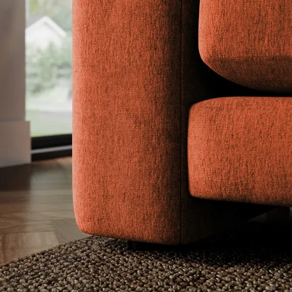 Magnus Vintage Soft Chenille Corner Chaise Sofa 4