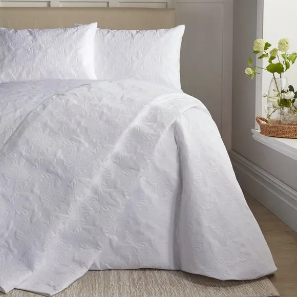 Serene Butterfly Garden White Duvet Cover and Pillowcase Set 3