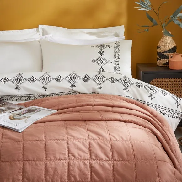 Embroidered Inca 100% Cotton Duvet Cover and Pillowcase Set 2