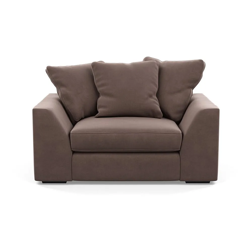 Heal's Cumulus Loveseat Smart Velvet Mouse Black Feet