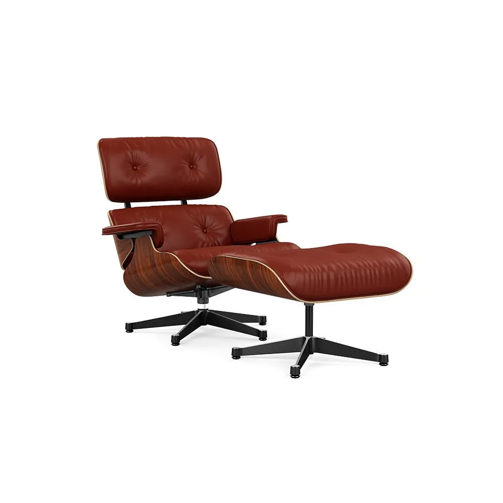 Vitra Eames Lounge Chair & Ottoman Santos Palisander Clas. L50 93 Brandy Polished Black Base 05 1