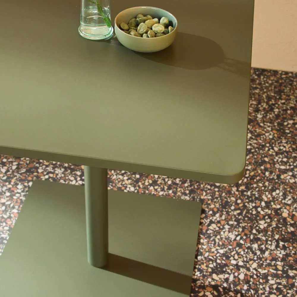 sweeek Square steel bistro garden table seats 2 in Khaki 6