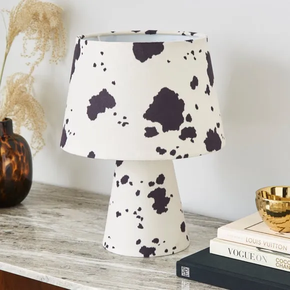 Cow Print Velvet Table Lamp 6