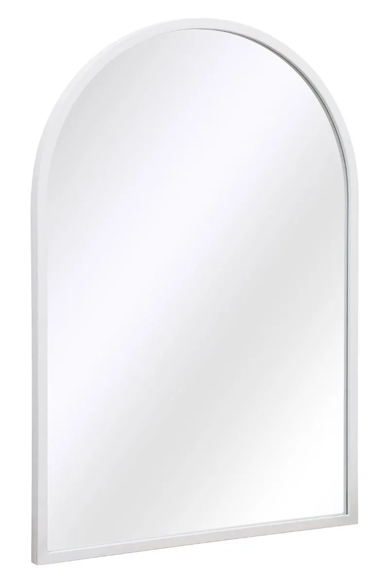 MirrorOutlet White Metal Framed Arched Wall Mirror 39" X 27" (100CM X 70CM) 6