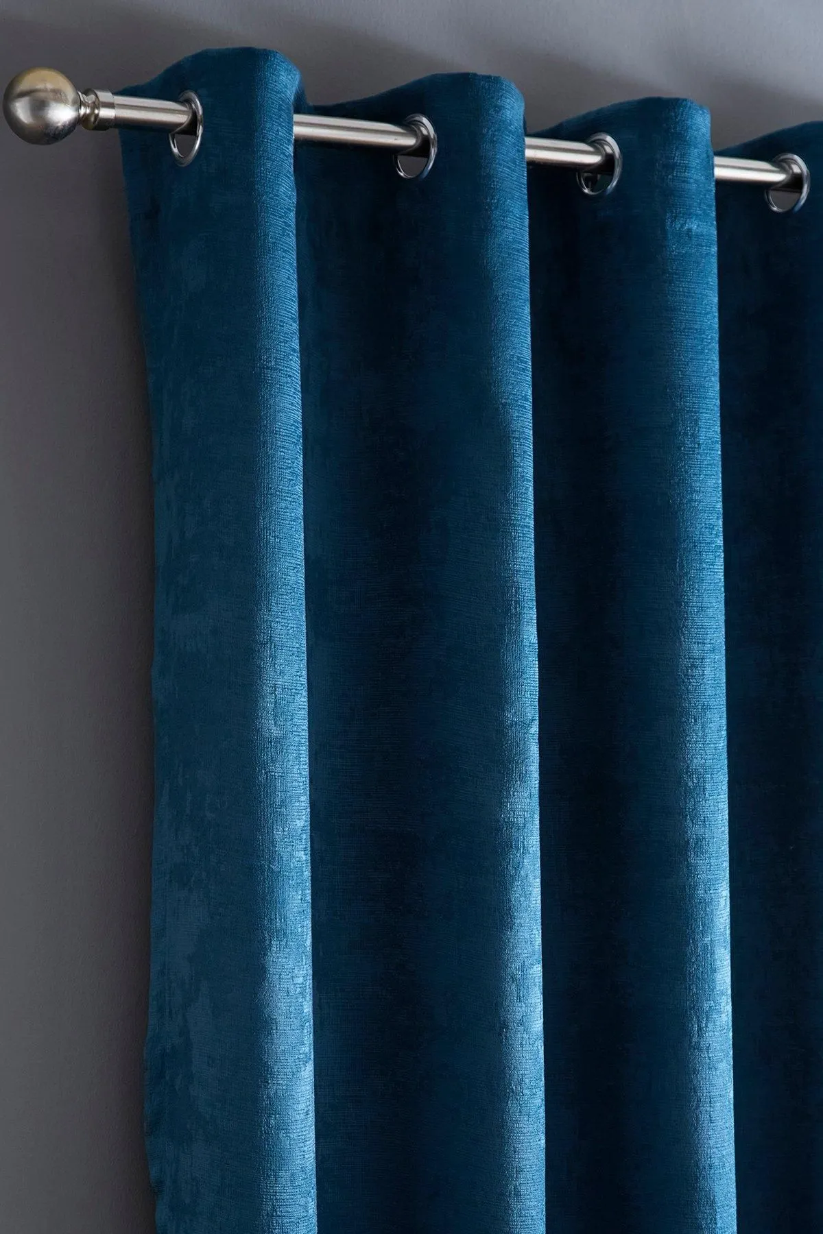 Fusion 'Strata' Triple-Woven Dimout Eyelet Curtains in Teal 2