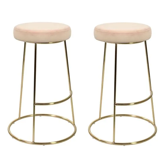 Opera Pink Finish Bar Stool In Pair