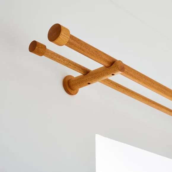 Trinity Double Layer Wood Curtain Pole