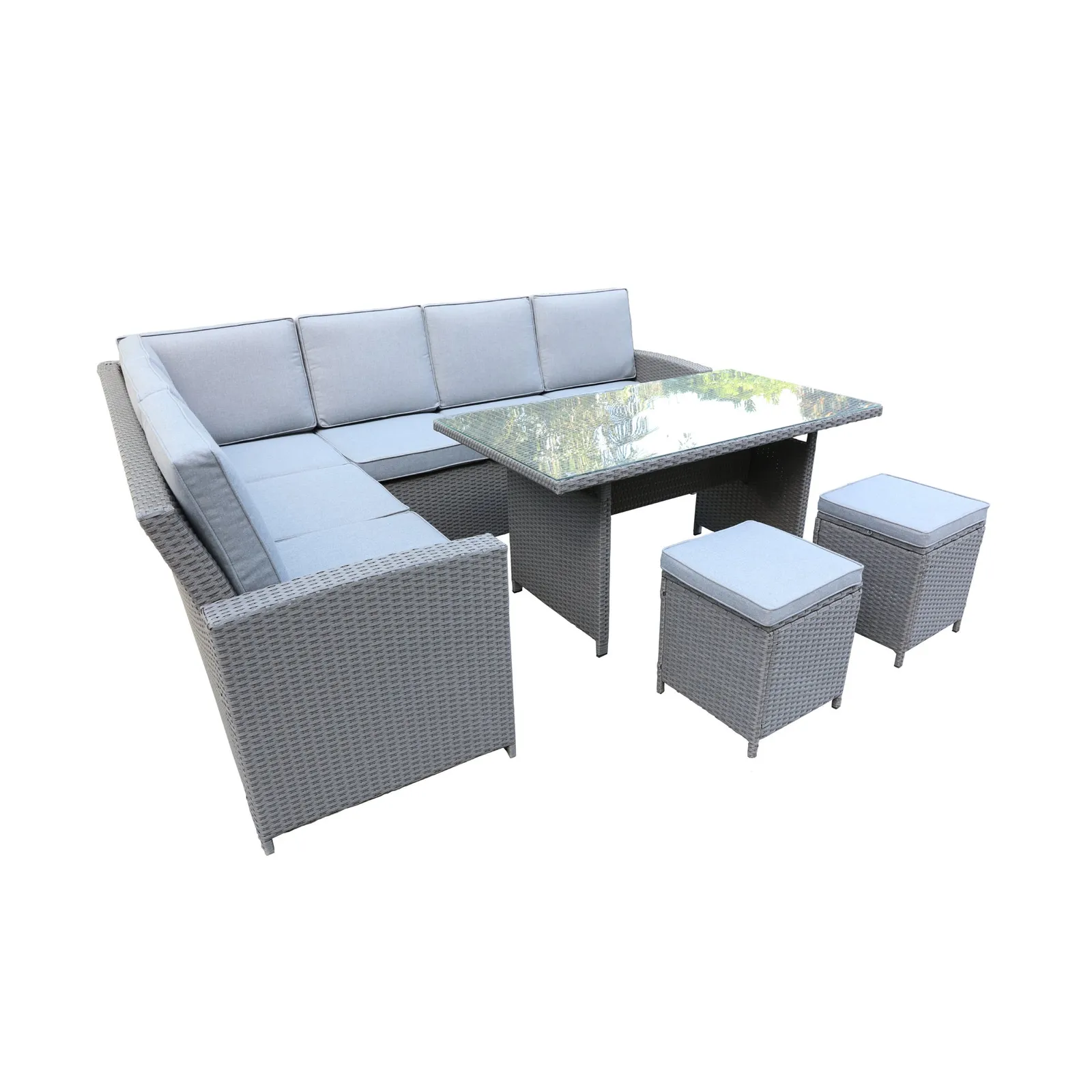 Berlin 7 Seater Grey Sofa Set Grey