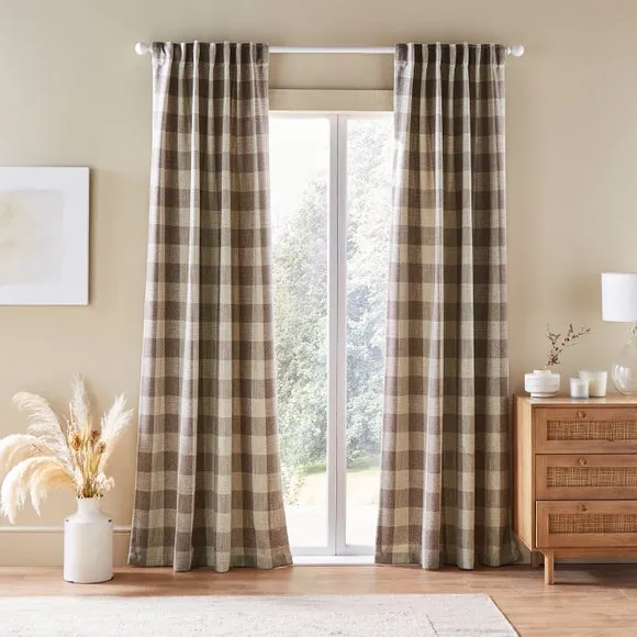 Edited Life Elton Check Unlined Tab Top Curtains 2
