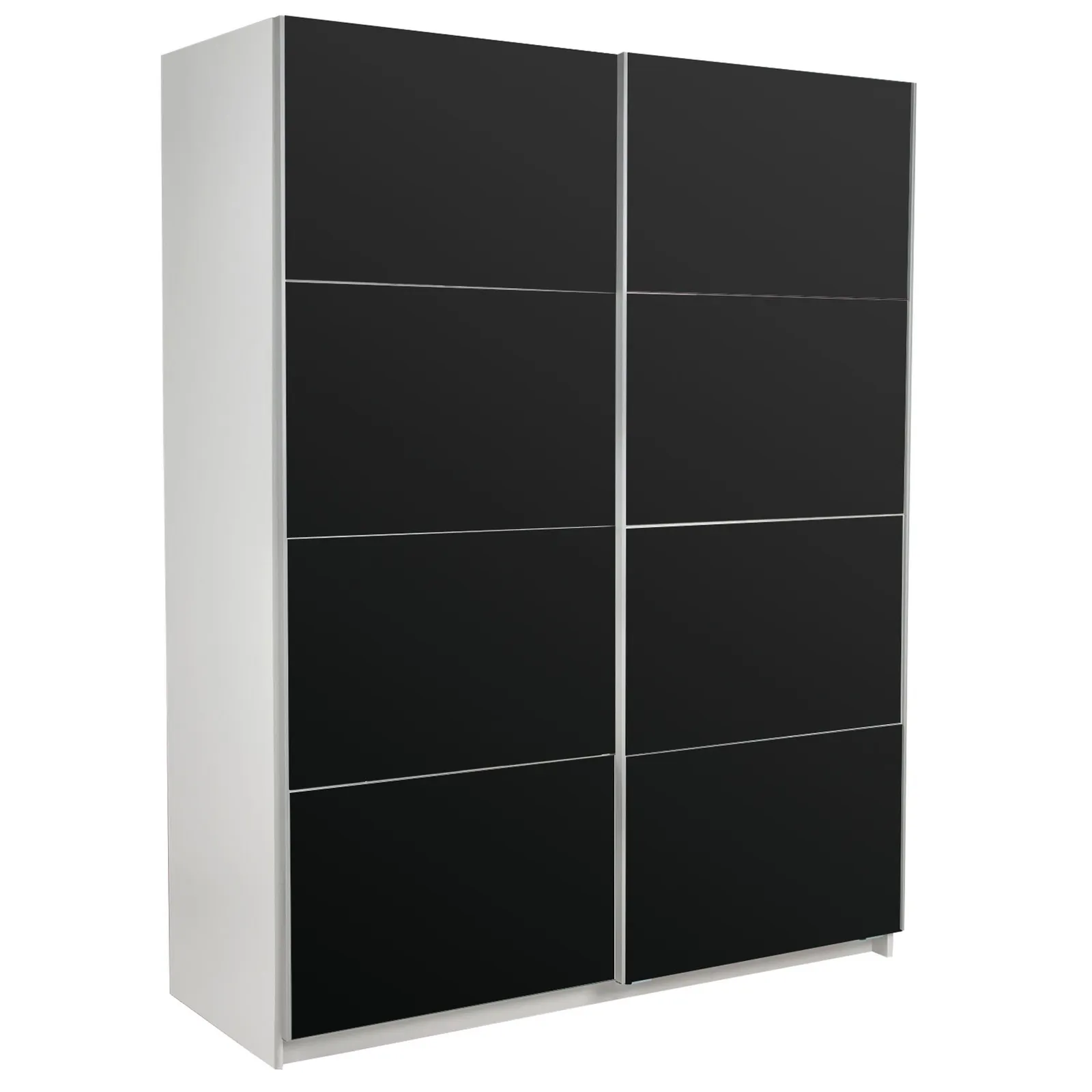 Ellum Black Sliding Wardrobe White/Black