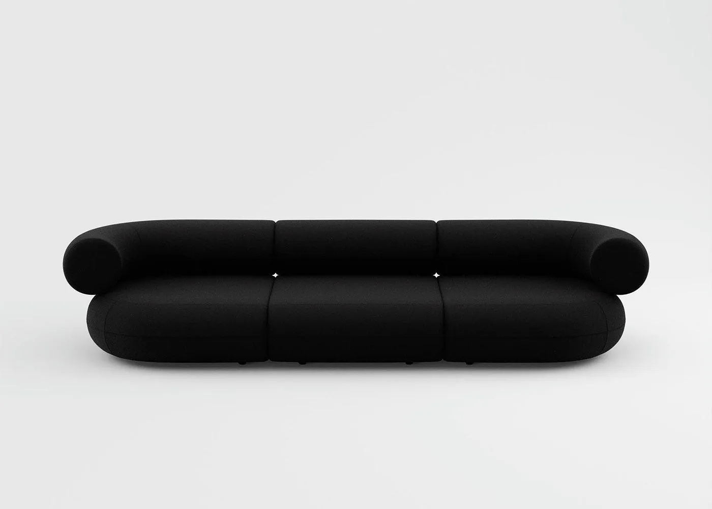 Tom Dixon Fat 3 seater Sofa in Hallingdal fabric Black 0190 1