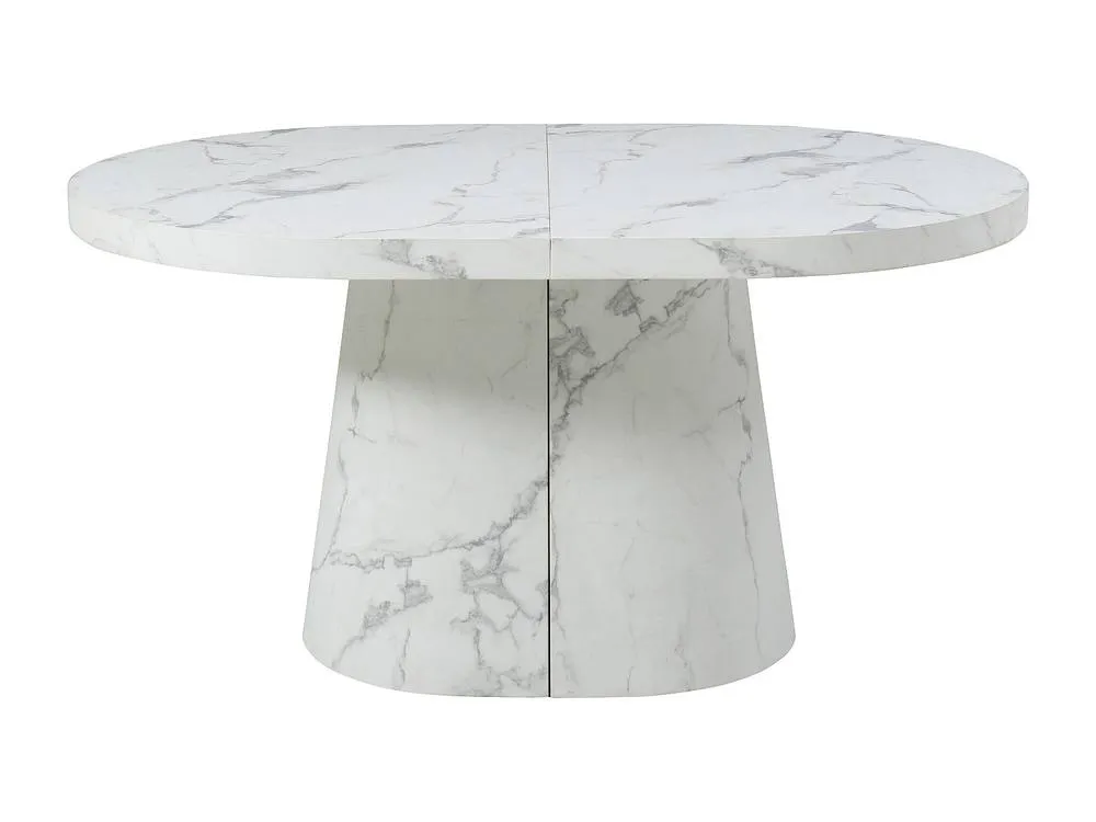 Vente-unique 6 +12 Seater Extendable Dining Table In MDF - White Marble Effect