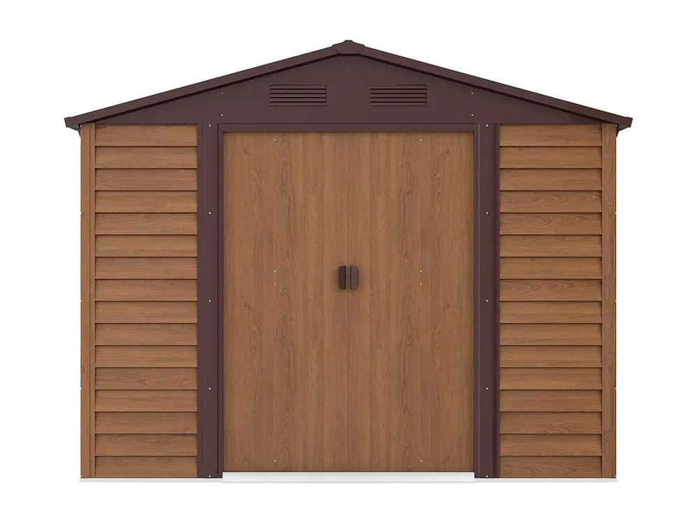 Vente-unique Metal Garden Shed In Galvanised Steel With Wood Effect - 6, 62 Cm in Walnut 4
