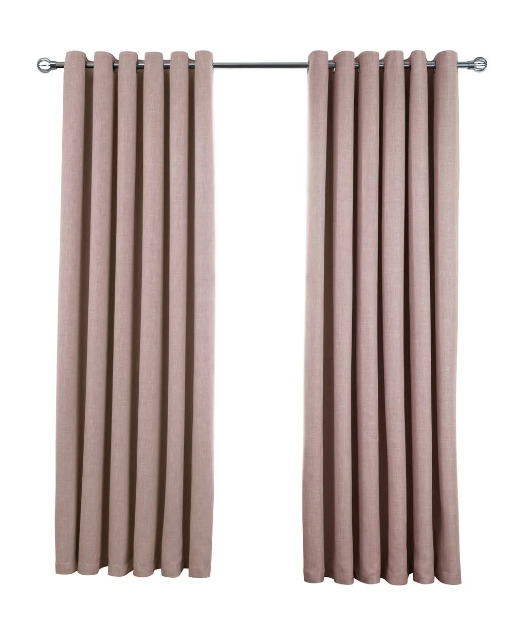 Smart Living Luxury Linen Look Eyelet Blackout Lined Curtains - 2 Panels in Pink 4