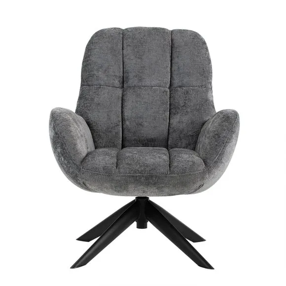 Glenfield Chenille Fabric Swivel Chair 3